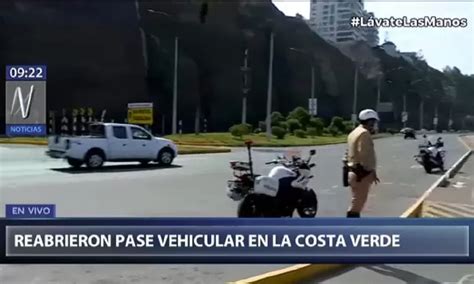 Cuarentena en Lima Reabren tránsito vehicular en la Costa Verde Canal N