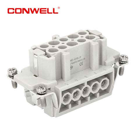 16A 500V He Series Heavy Duty Connector 10 Pin Contacts Cage Clamp