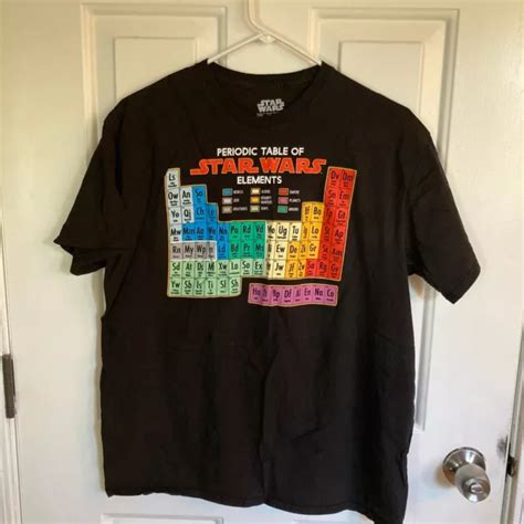 STAR WARS PERIODIC Table Of Star Wars Elements Men Black T Shirt Size