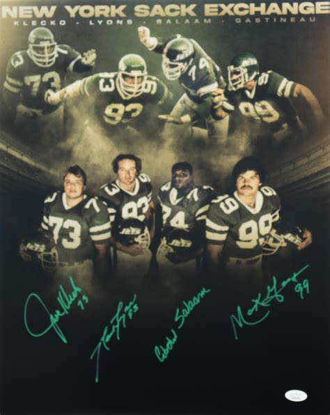 Joe Klecko Marty Lyons Abdul Salaam Mark Gastineau Signed Jets