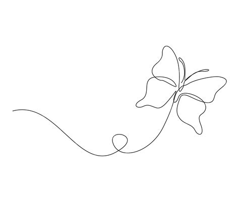 Premium Vector Continuous One Line Drawing Of Butterfly Simple Flying