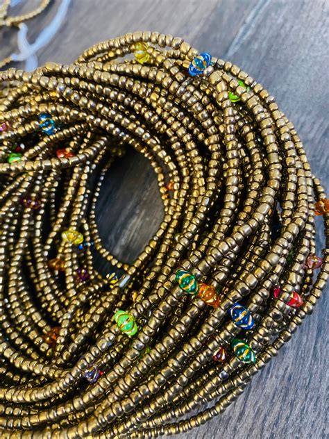 Multi Colored African Waist Bead Belly Beads Seed Beads Ghana Waist Bead Glass Beads Africa