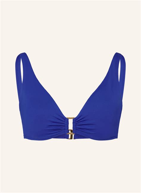 Lauren Ralph Lauren Bralette Bikini Top Beach Club Solids In Blau