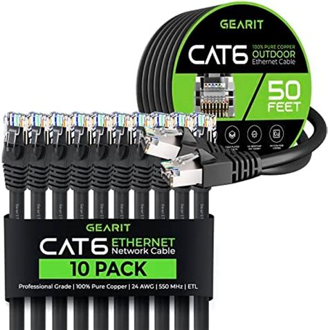 Amazon Gearit Pack Ft Cat Ethernet Cable Ft Cat Cable