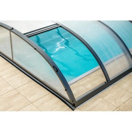 Abri De Piscine En Aluminium Anthracite Et Polycarbonate 390 X 642 X 75