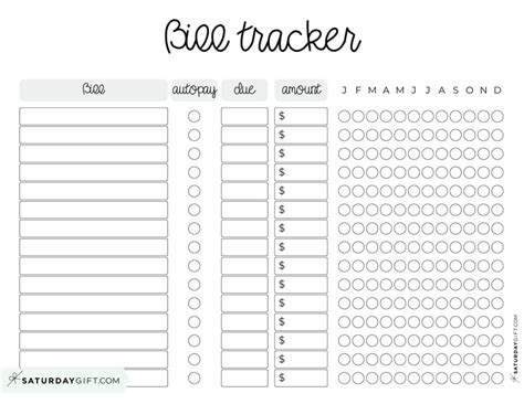 Bill Organizer Template 39 Cute And Free Printable Bill Trackers Worksheets Library