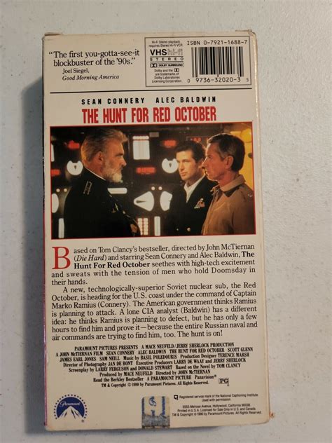 The Hunt For Red October Vhs 1990 97363202035 Ebay