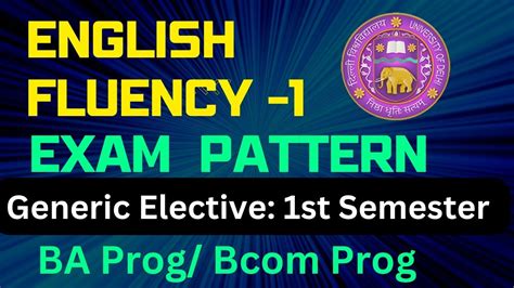 English Fluency1 First Semester Exam Pattern Du Sol BA Bcom Prog Du