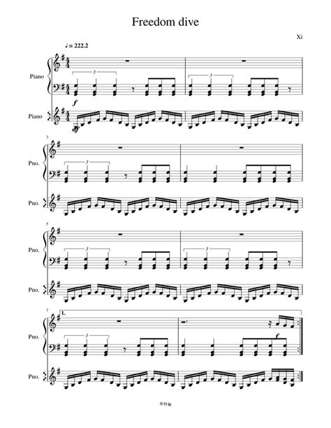 Freedom Dive Sheet Music For Piano Piano Duo