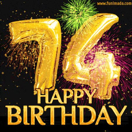 Happy 74th Birthday Animated GIFs | Funimada.com