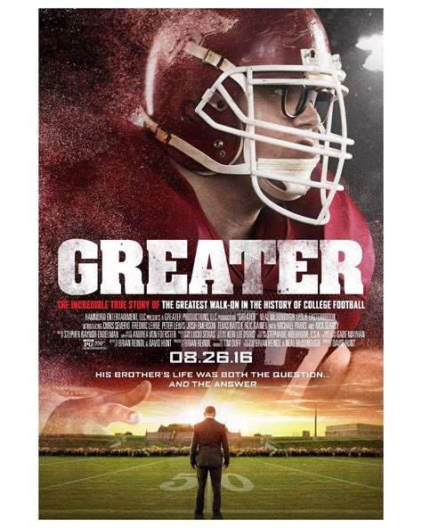 Greater True Story Of Brandon Burlsworth Movie Poster 8x10 Color