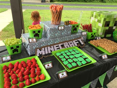 Minecraft Birthday Party Food Table