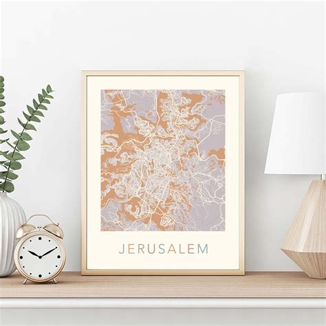 Jerusalem Map Jerusalem Poster Jerusalem Print Jerusalem | Etsy