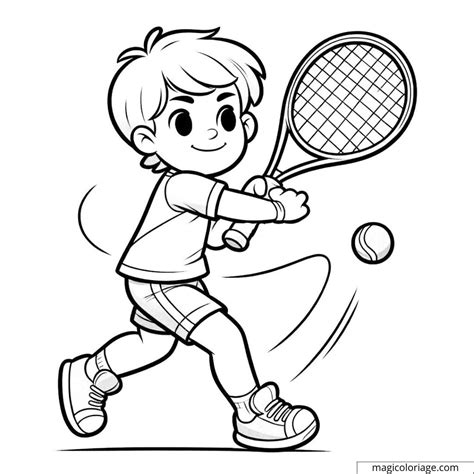 Coloriage Joueur De Tennis