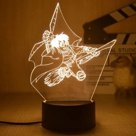 Luminária Abajur LED Harry Potter Pomo de Ouro Vassoura Nimbus 2000