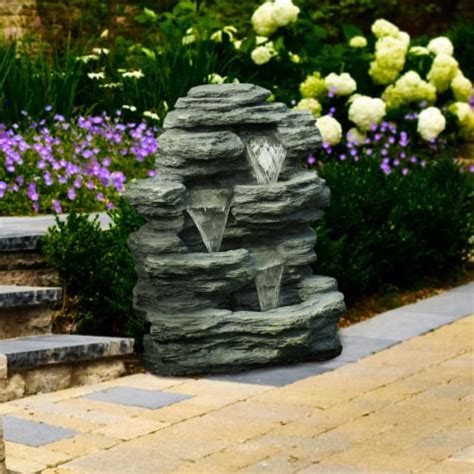 Pure Garden Cascade Rock Outdoor Fountain Fake Stone Waterfall Effect