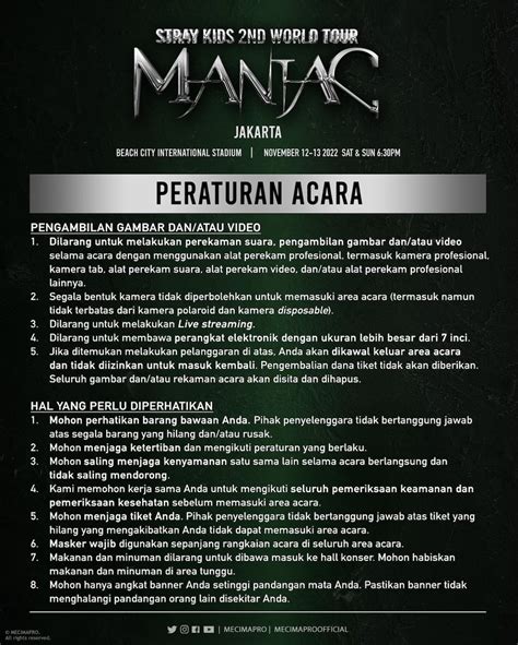 MCP On Twitter MANIACinJKT Event Rules And Regulations For More