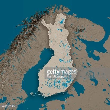 Finland Topographic Country Map Gray vector image | Royalty Free