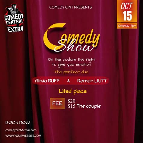 Comedy Show Poster Template Postermywall