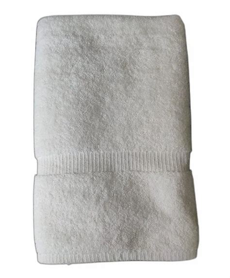 Cotton Plain White Bath Towel For Bathroom 350 GSM At Rs 70 Piece In