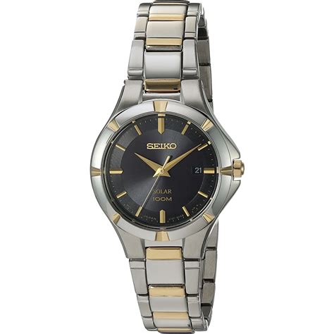 Seiko Women's Core Solar Powered 100m Two Tone Stainless Steel Watch S