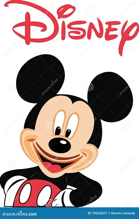 Mickey Mouse On Glossy Office Wall Realistic Texture Editorial Photo