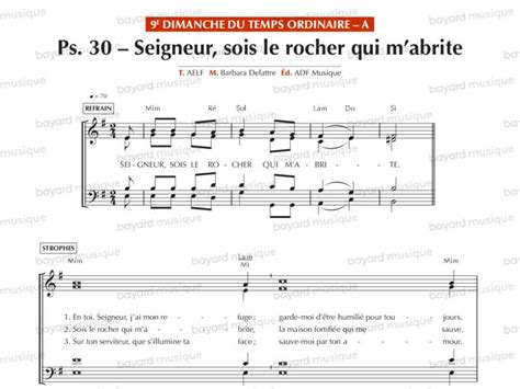 Chantons En Eglise Psaume 30 Seigneur Sois Le Rocher Qui Mabrite