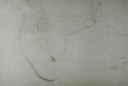 Standing Nude with Raised Legs Gustav Klimt en reproducción impresa o