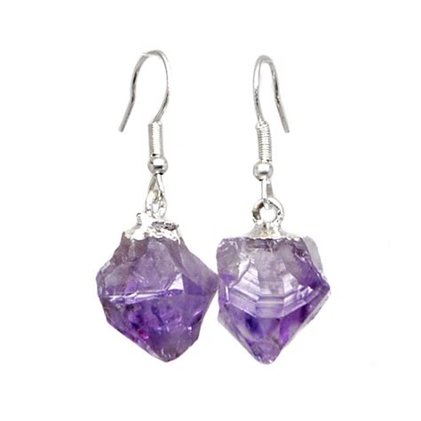 Amethyst Crystal Earrings - The Fossil Cartel