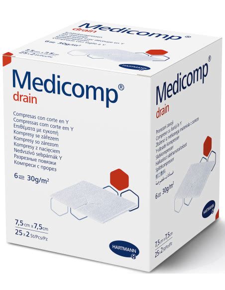 Medicomp Drain Compresse Sterile In Tnt Per Fissaggio Cannule X