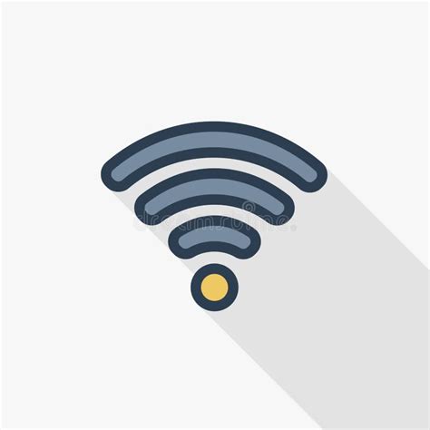 Wi Fi Signal Thin Line Flat Color Icon Linear Vector Symbol Colorful