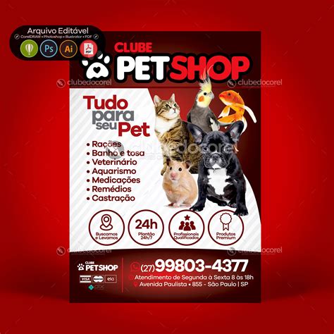 Pet Shop Veterinario Panfleto Flyer Folder Clube Do Corel