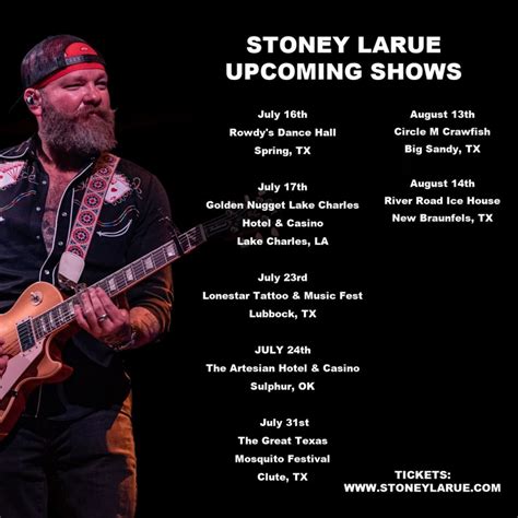 Stoney LaRue Tour Dates, Concert Tickets, & Live Streams