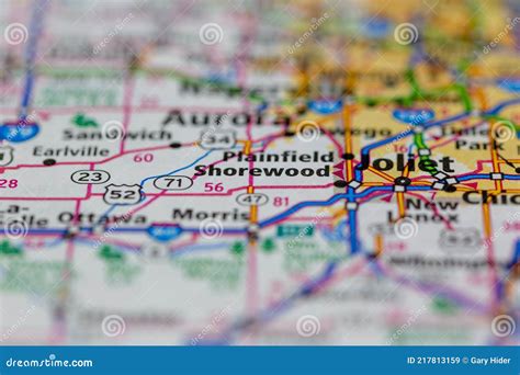 05-04-2021 Portsmouth, Hampshire, UK, Shorewood Illinois Shown on a Geography Map or Road Map ...