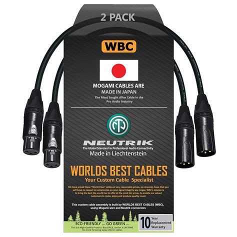 Amazon WORLDS BEST CABLES 2 Units 1 Foot Balanced Microphone