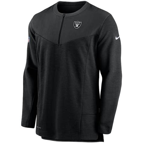 Mens Las Vegas Raiders Nike Black Sideline Half Zip Uv Performance Jacket