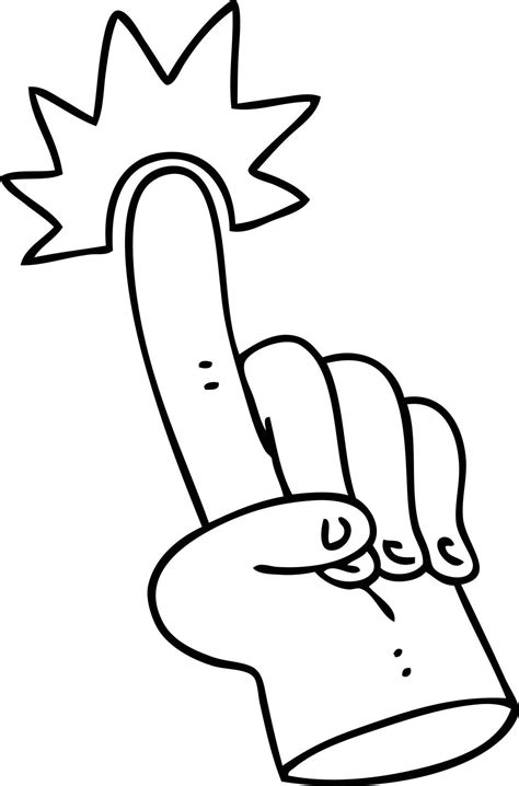 pointing finger quirky line drawing cartoon 11282430 Vector Art at Vecteezy