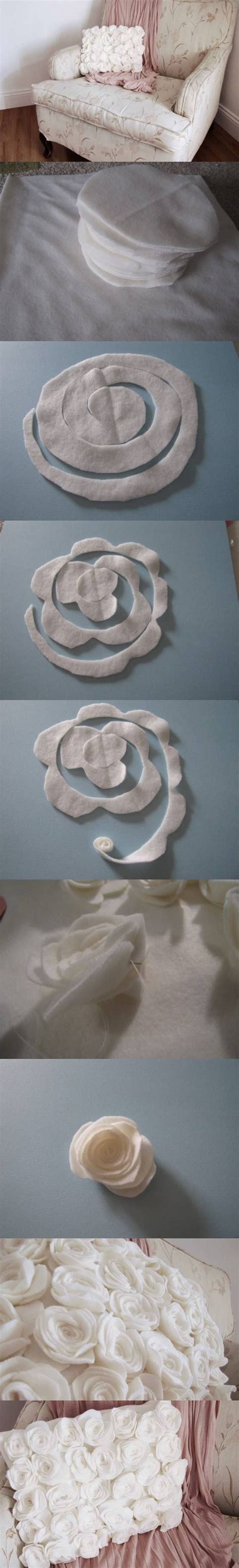 Diy Rose Fleece Pillow Diy Pillows Diy Roses Fabric Flowers