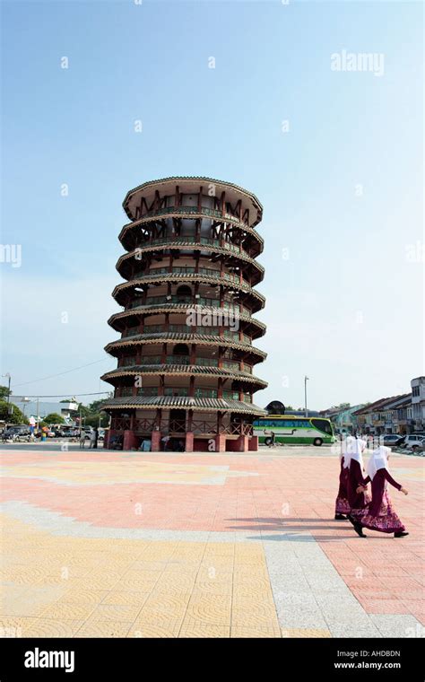 The Leaning Clock Tower Of Teluk Intan In Perak Malaysia Stock Photo