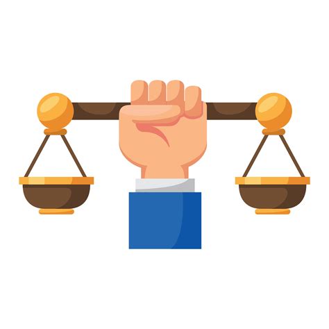 Justice symbol with hand. Vector design 38049308 Vector Art at Vecteezy