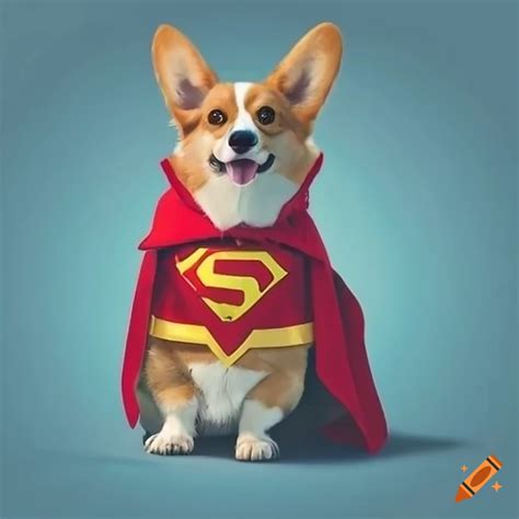 Corgi Wearing A Superhero Cape On Craiyon