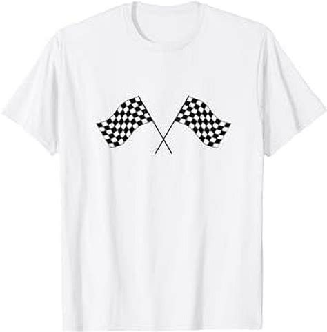 Cool Car Racing Black And White Checkered Race Finish Flag T Shirt