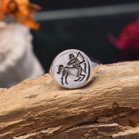 Solid Sagittarius Sign Ring Sterling Silver Ring Etsy