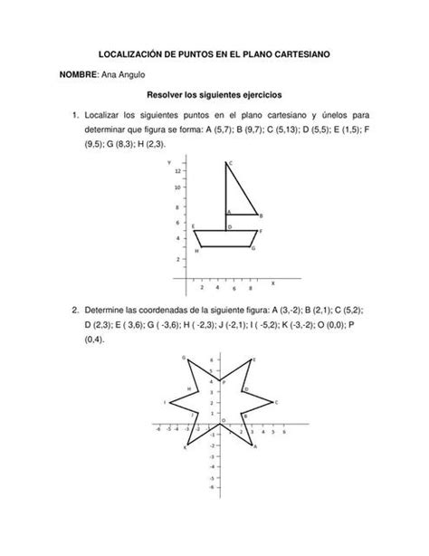 Localizaci N De Puntos En El Plano Cartesiano Resoluci N De Ejercicios