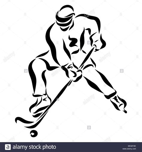 Hockey Player Black And White Stock Photos And Images Alamy