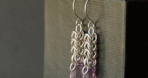 Box Chain Maille And Crystal Earrings Tutorial Has A Neat Finishing