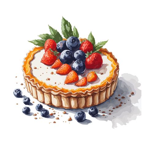 Premium Vector Watercolor Vector Neenish Tart Pastry Clipart Editable