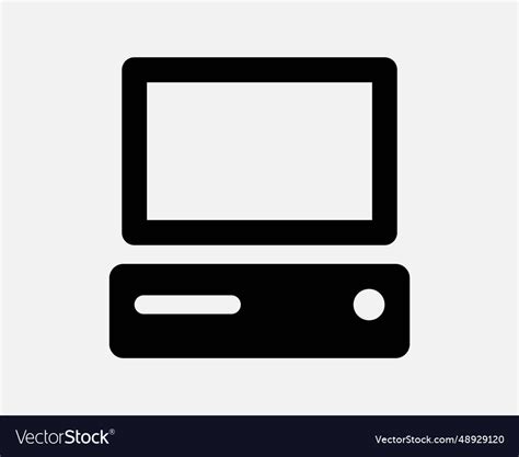 Old Computer Icon Desktop Laptop Vintage Monitor Vector Image