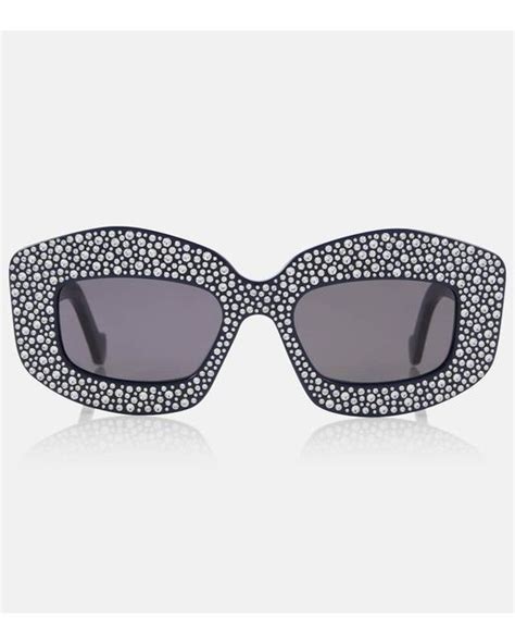 Loewe Starry Night Embellished Oversized Sunglasses In Blue Lyst