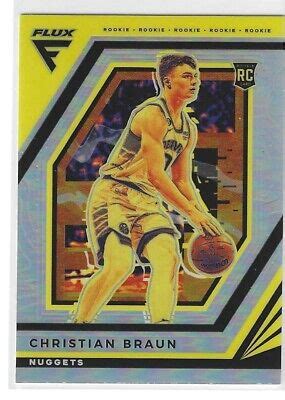 CHRISTIAN BRAUN 2022 23 PANINI FLUX ROOKIE SILVER PRIZM RC DENVER